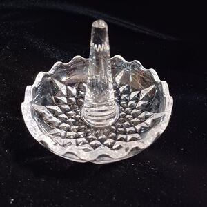 Beautiful Pressed Glass Vintage Ring Holder Trinket Dish